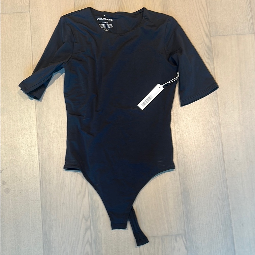 NWT Everlane Short Sleeve Crew Black Bodysuit